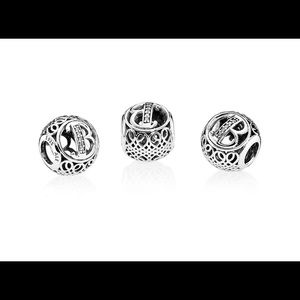 Pandora Vintage B Charm, ClearCZ